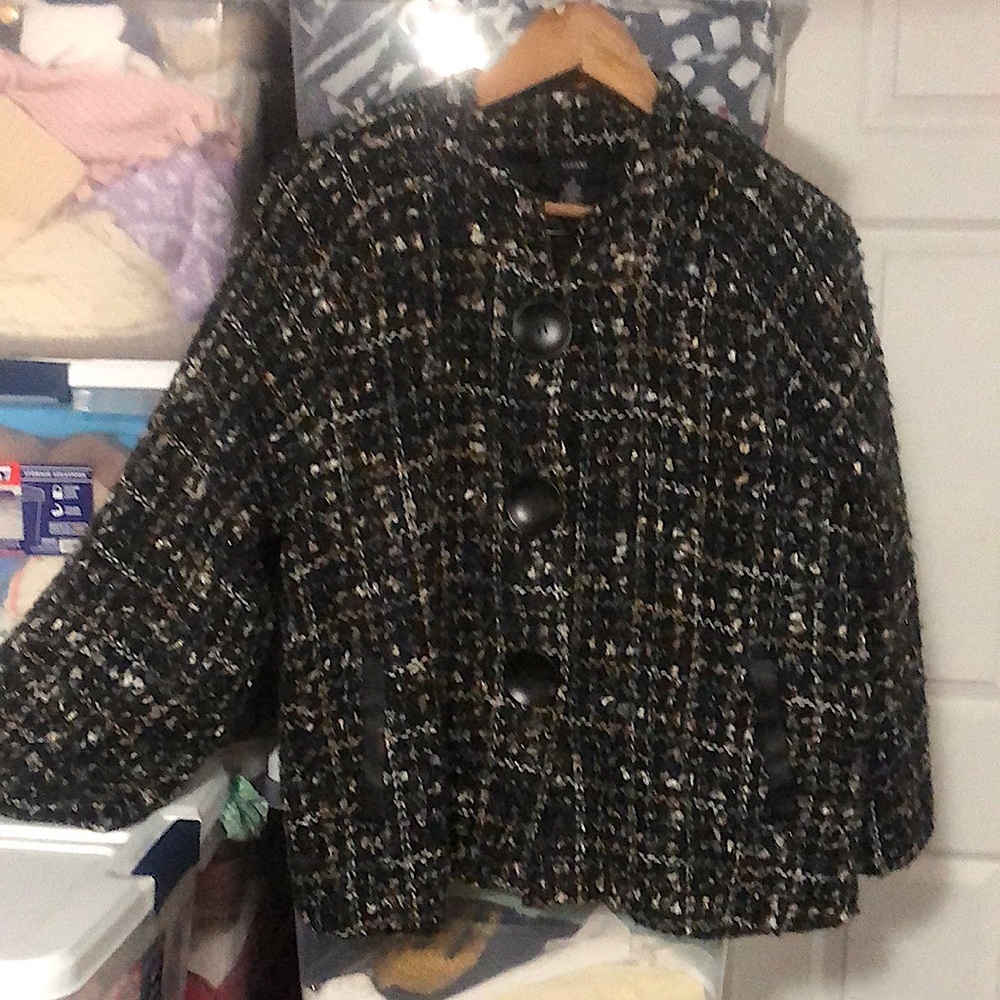 Vintage Alfani 90’s, retro style, swing jacket, tweed, notched collar, XL